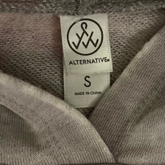 ALTERNATIVE APPAREL || French Terry Crop Pullover Hoodie in Gray Star - SZ Small - Picture 6 of 7